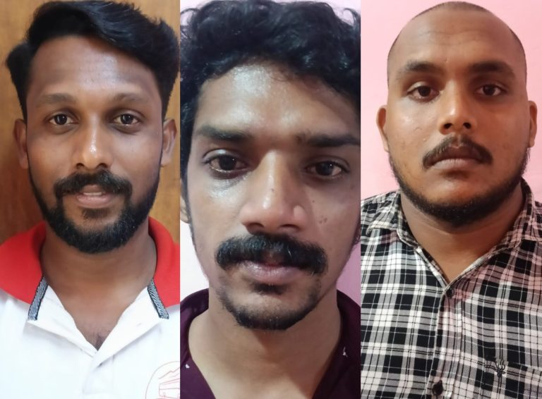 ലോറികളിലെ ബാറ്ററിയും ടയറുമടക്കം 2,10,000/-രൂപയുടെ സാധനങ്ങൾ മോഷ്ടിച്ച മൂന്നുപേർ അറസ്റ്റിൽ